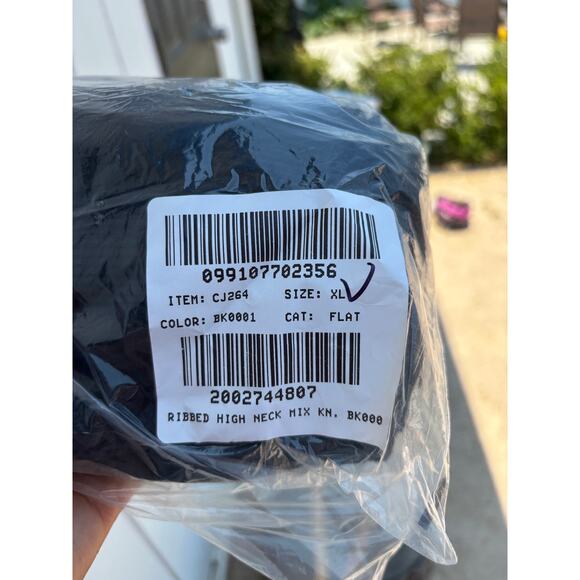 NWT J.Crew Ribbed High Neck Mixed Knit Dress, Black, Sz XL - Picture 6 of 6